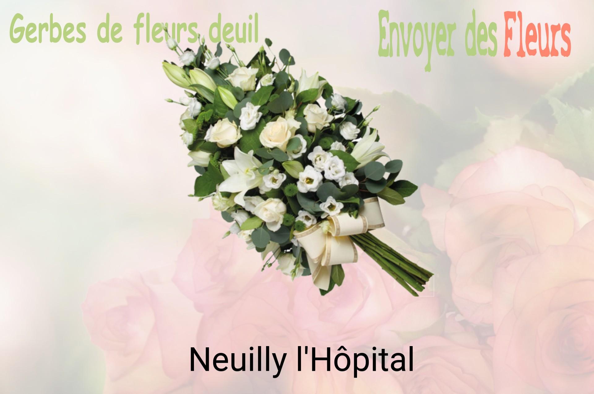 Gerbe de fleurs de deuil livrée à Neuilly-l'Hôpital